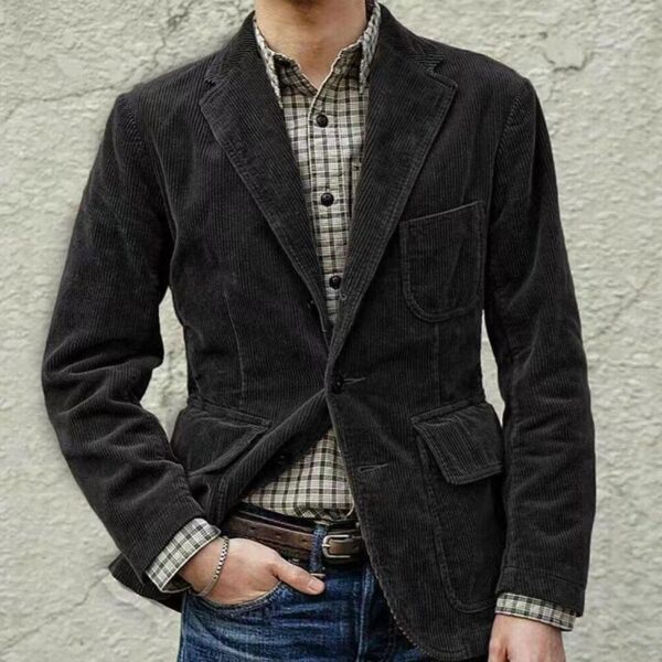 Men's Vintage Lapel Breasted Blazer Coat - Image 2