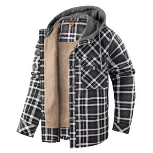 Men's Outdoor Vintage Plaid Fleece Warm Lapel Jacket