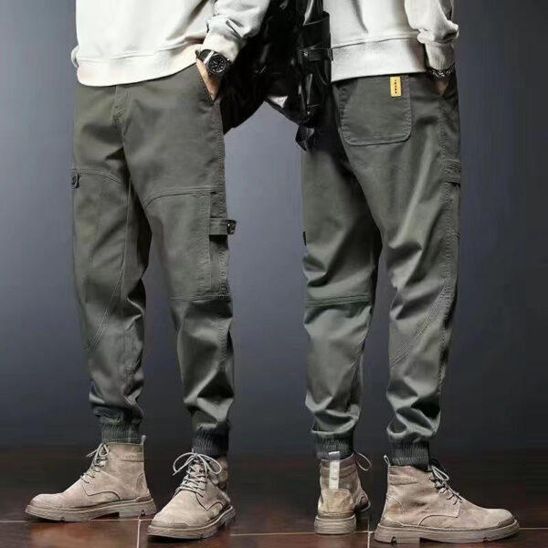 Men's Casual Retro American Loose Straight Cargo Pants Harem Pants - Image 8
