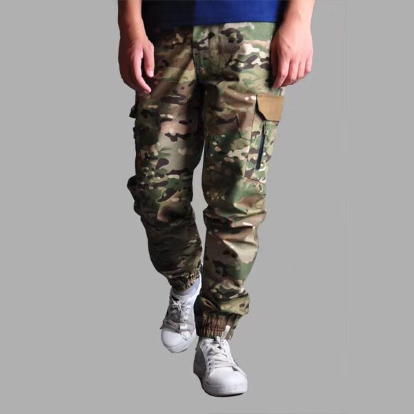 Tapered Cargo Pants for Men, Camo Joggers Lightweight Ripstop BDU Combat Hiking Hunting Tactical Pants - Image 2