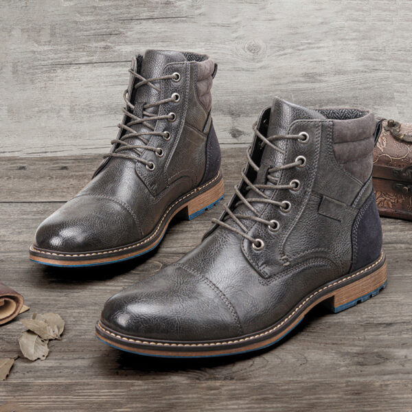 Urban Lace-up Motorcycle Boots - Image 5
