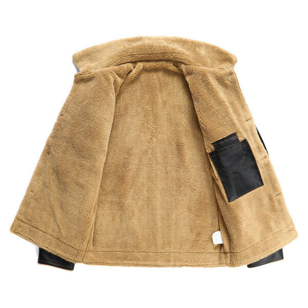 Men's Winter Warm Leather Coat - Image 2