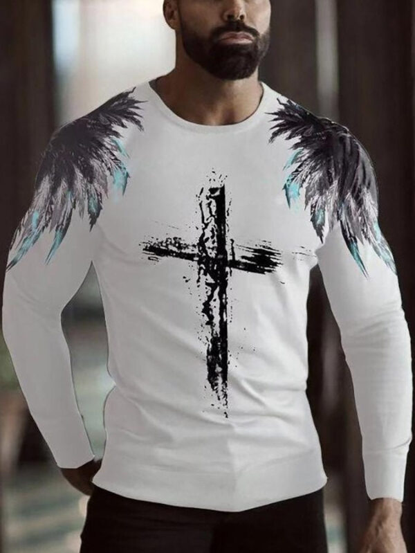 Gray Casual Crew Neck Shirts & Tops - Image 2