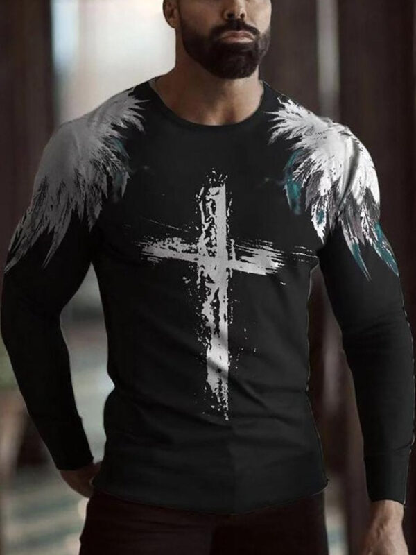 Gray Casual Crew Neck Shirts & Tops - Image 3
