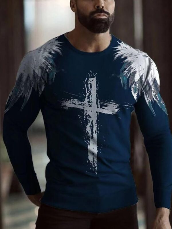 Gray Casual Crew Neck Shirts & Tops - Image 5