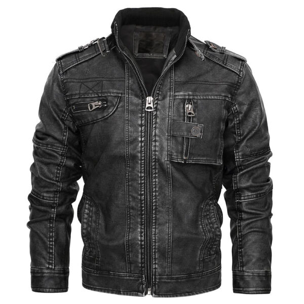 Motock Biker Leather Jacket - Image 4