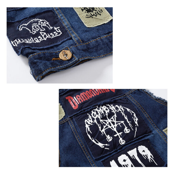Men's Punk Blue Denim Vest - Image 4
