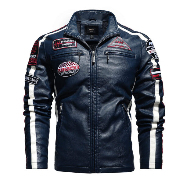 Racing Style Motorcycle Leather Jacket - Image 9