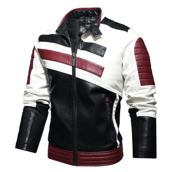 Sporty Leather Jacket Motorcycle Speed Racing Jacket - Image 2