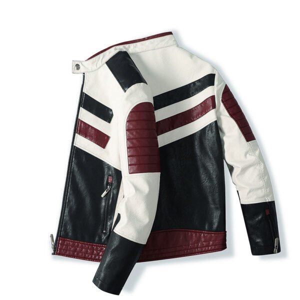 Sporty Leather Jacket Motorcycle Speed Racing Jacket - Image 3