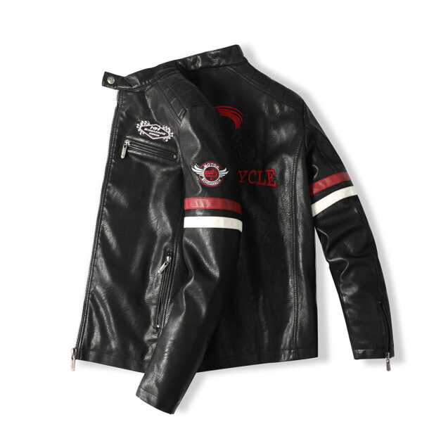 Speed Leather Jacket Motorcycle Badge Jacket - Image 6