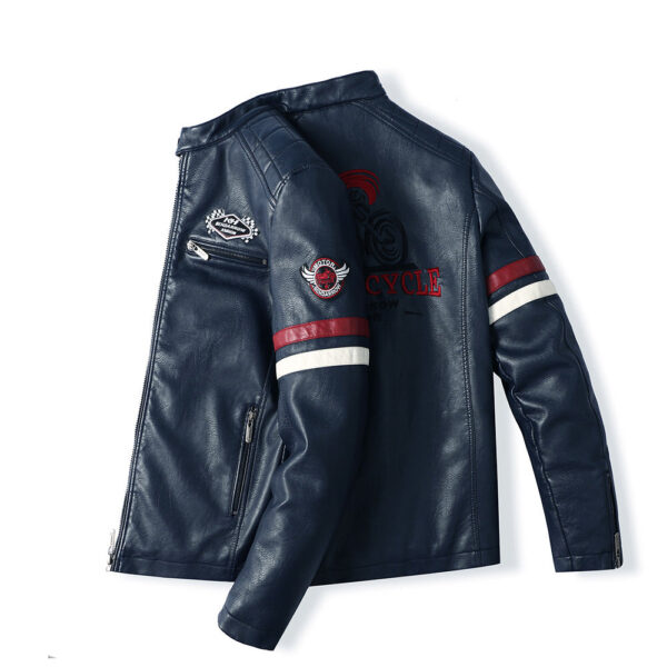 Speed Leather Jacket Motorcycle Badge Jacket - Image 3