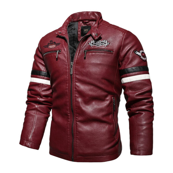 Speed Leather Jacket Motorcycle Badge Jacket - Image 8