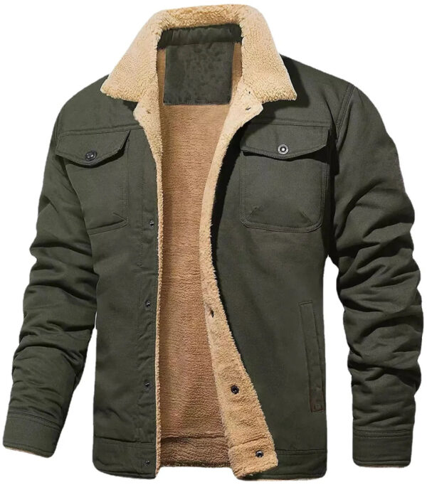 Men's Coats and Jackets Cutler Bomber Jacket Winter Outdoor Work Fluffy Jacket - Image 3