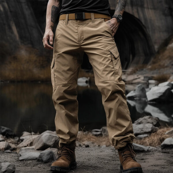 Men's Outdoor Comfortable Waterproof Ripstop Solid Color Training Pants