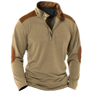 Men's Vintage Colorblock Quarter Zip T-Shirt