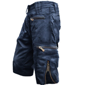 Men's Vintage Print Zip Cargo Shorts