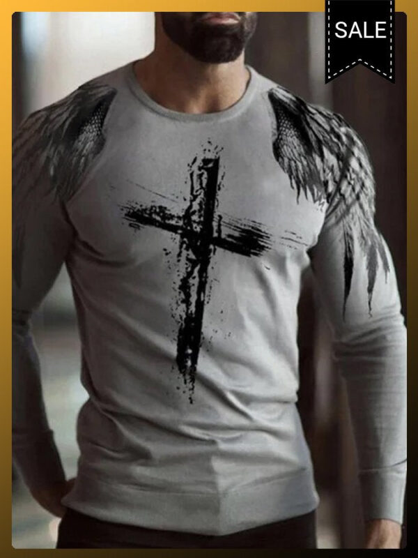 Gray Casual Crew Neck Shirts & Tops - Image 4