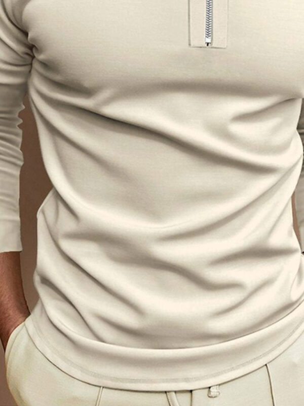Business Solid Color Shirt Collar Casual Men's Tops - Image 3