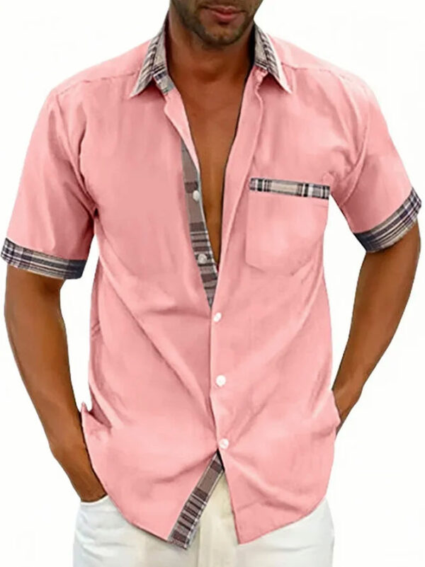 Mans Letter Cotton Linen Short Sleeve Shirts & Tops - Image 2