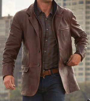 Men's Zipped Leather Jacket
