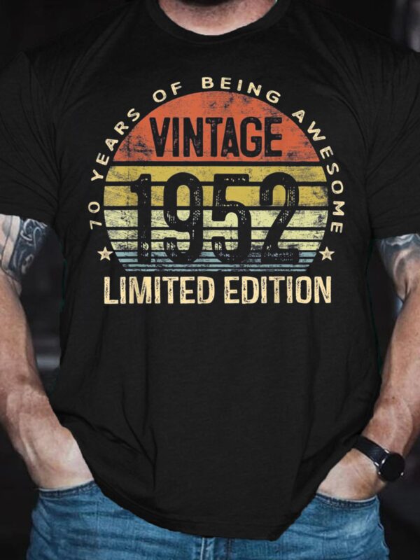 70 Year Old Gifts Vintage 1952 Limited Edition 70th Birthday Shirts & Tops - Image 3