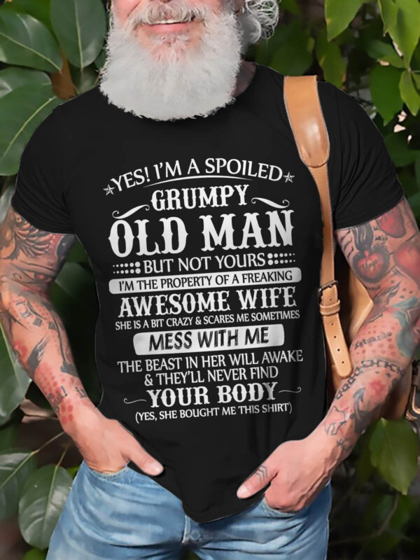 Men's Grumpy Old Man Graphic T-shirts Your Body cotton Tee Plus Size Tops - Image 5