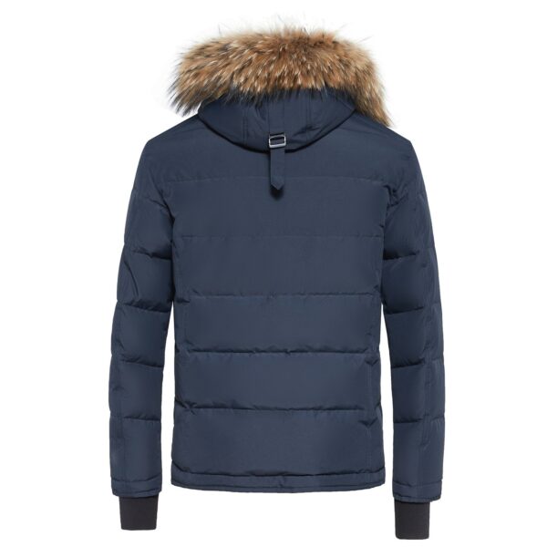 Ultra-Warm Real Fur Collar Padded Contrast Jacket - Image 2