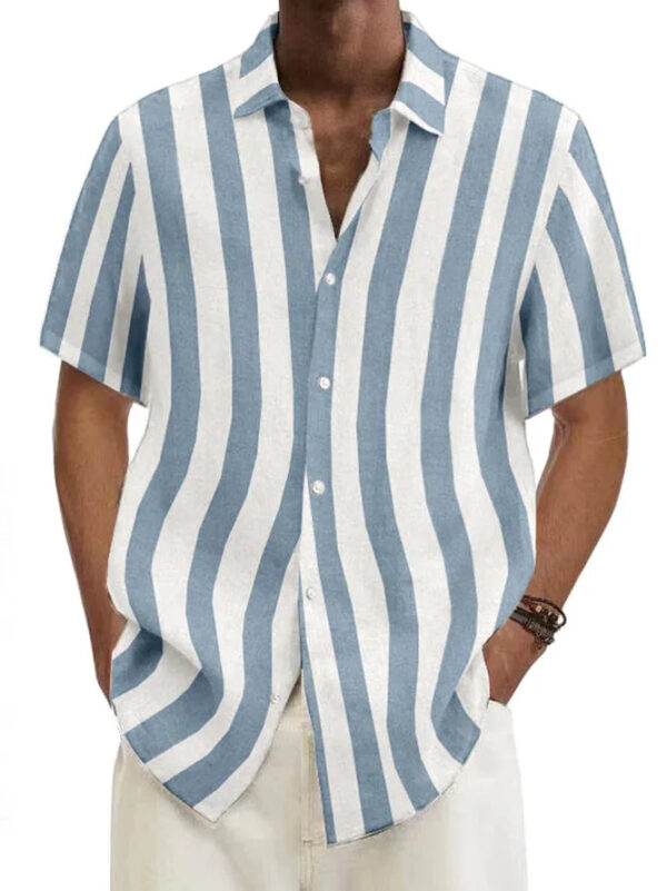 Basic Series Cotton-Blend Striped Shirts & Tops - Image 3