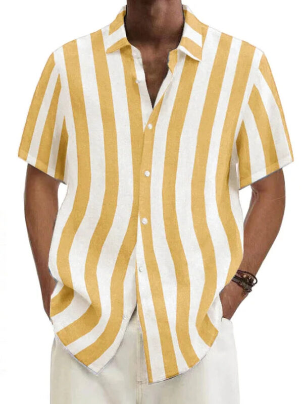 Basic Series Cotton-Blend Striped Shirts & Tops - Image 2