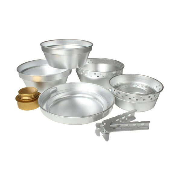 8pc Camping Cookware Set with Alcohol Burner