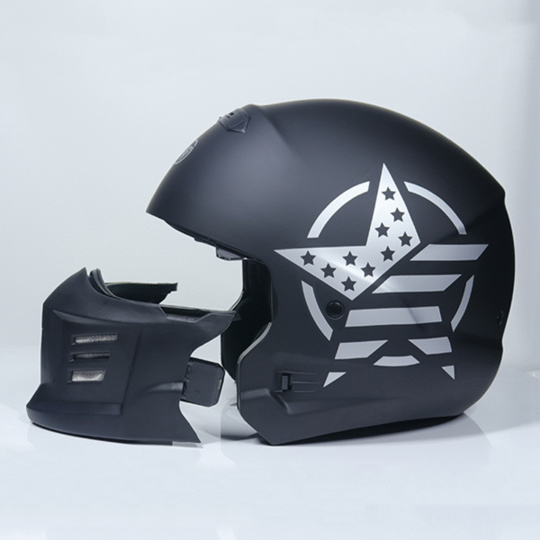 MMG Full Face Motorcycle Helmet DOT - Titanium Gray - Image 3