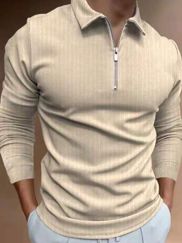 Polo Striped Business Temperament Shirt Collar Men's Tops - Image 2