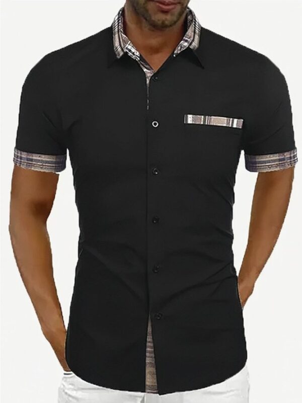 Mans Letter Cotton Linen Short Sleeve Shirts & Tops - Image 3