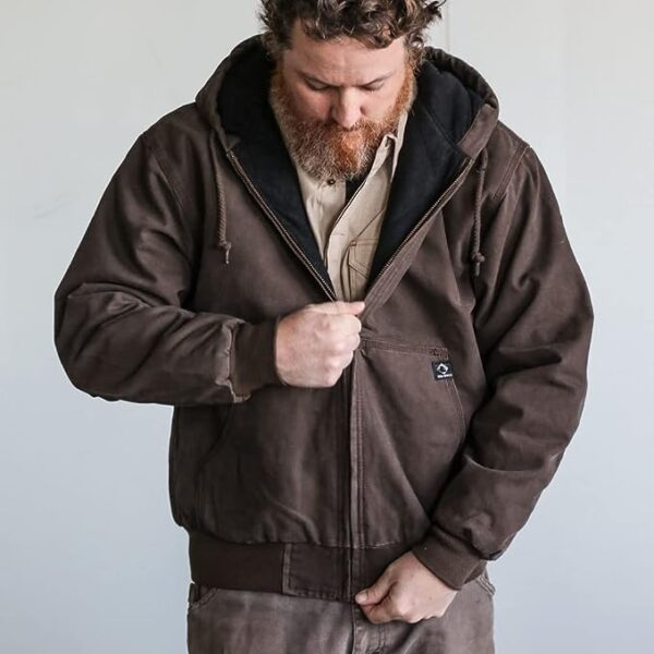 Hoodie Men Zip Up Pocket Full Zip Tooling Jacket - Image 2