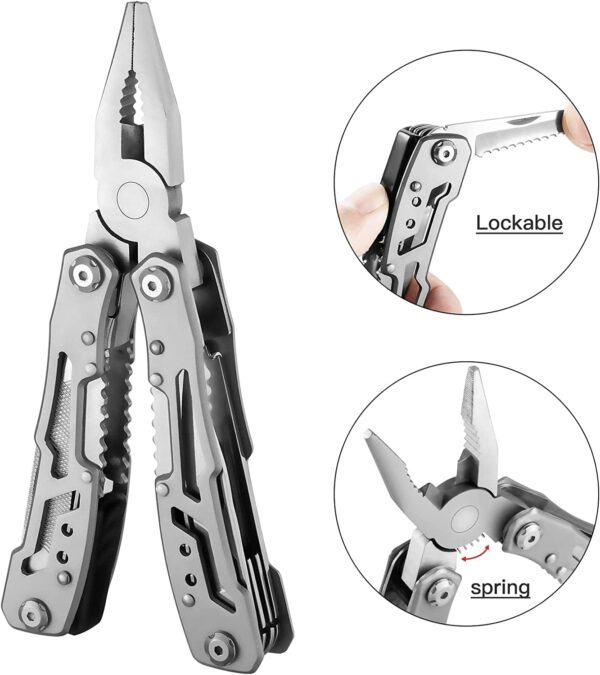 14-In-1 Folding Multitool Pliers, Mini Multipurpose Stainless Steel Tool Pliers - Image 3