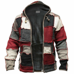Zip Color Block Warm Hooded Cardigan