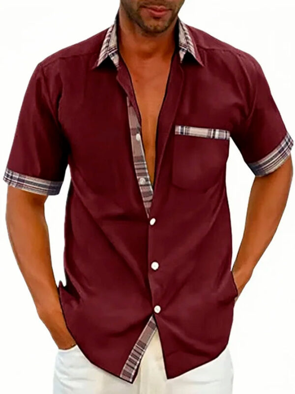 Mans Letter Cotton Linen Short Sleeve Shirts & Tops - Image 5