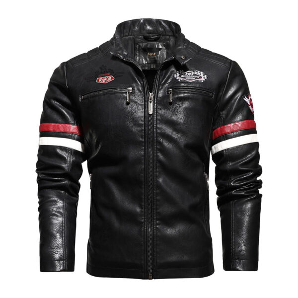 Speed Leather Jacket Motorcycle Badge Jacket - Image 4