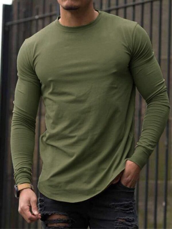 Cotton Crew Neck Plain Shirts & Tops