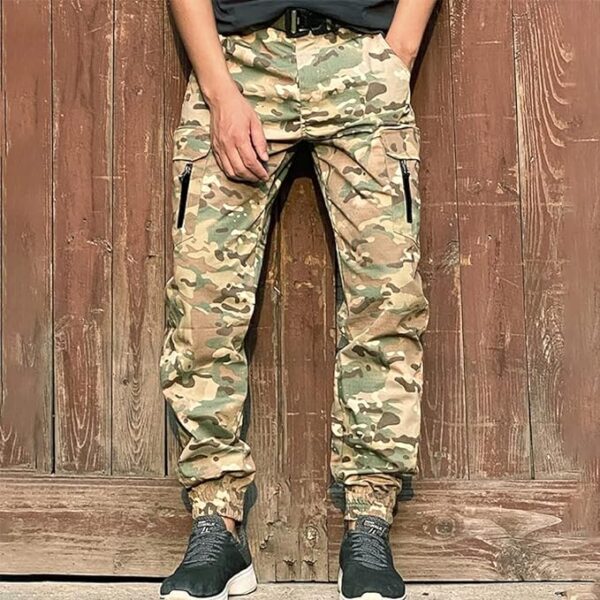 Tapered Cargo Pants for Men, Camo Joggers Lightweight Ripstop BDU Combat Hiking Hunting Tactical Pants - Image 7