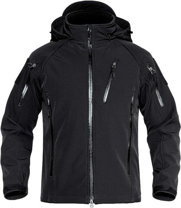 Men's Special Ops Tactical Jacket Water-Resistant Softshell Hiking Detachable Hoodie Fleece Jacket - Image 6