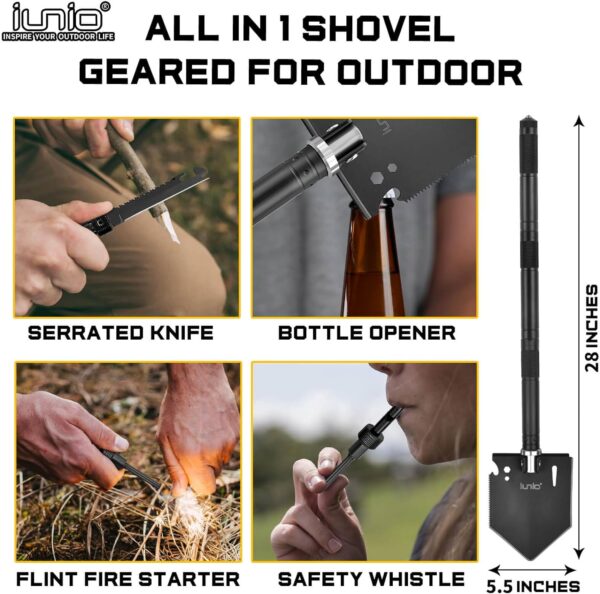 Survival Shovel Multitool with Axe - Image 3