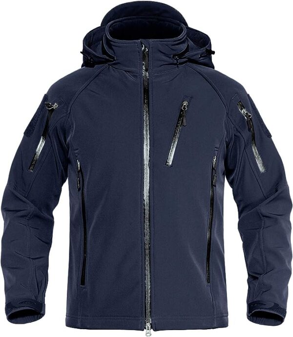 Men's Special Ops Tactical Jacket Water-Resistant Softshell Hiking Detachable Hoodie Fleece Jacket - Image 8