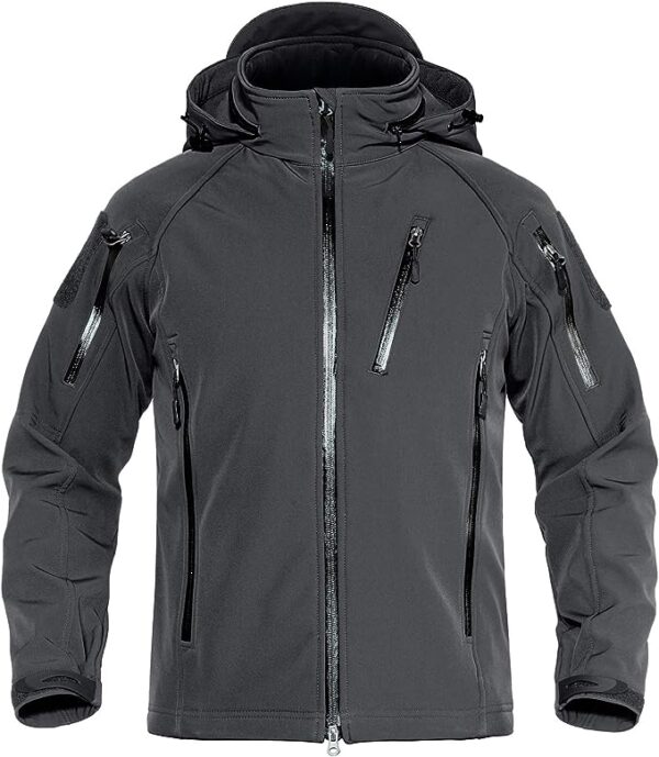 Men's Special Ops Tactical Jacket Water-Resistant Softshell Hiking Detachable Hoodie Fleece Jacket - Image 7