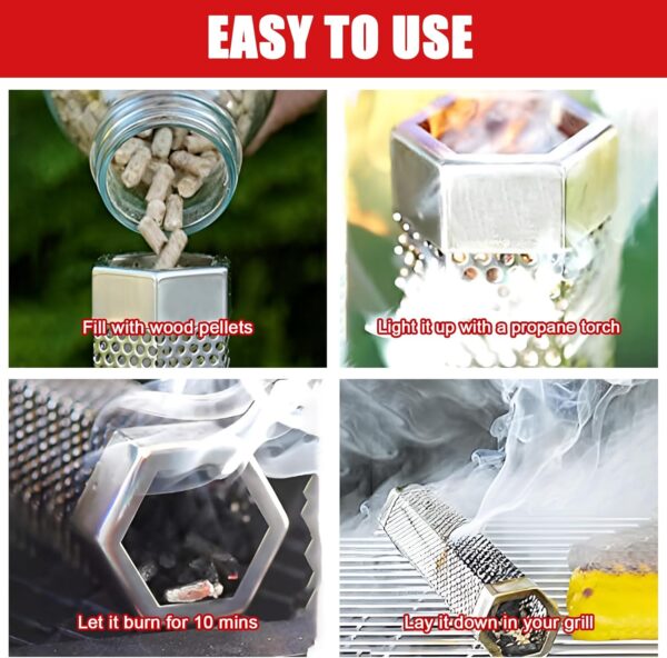Hexagon Smoke Tube for Pellet Grill - Image 5