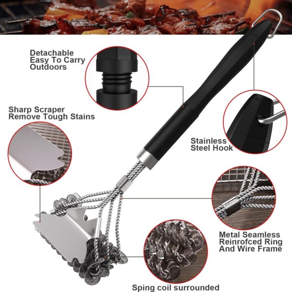 BBQ Grill Cleaning Brush with Wire Bristles - Image 3