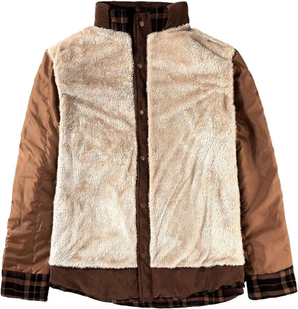 Men's Outdoor Casual Vintage Long Sleeve Plaid Flannel Button Down Shirt Jacket - Image 2
