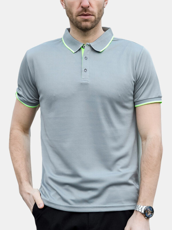 Men's Breathable Quick Dry Short Sleeve Polo Shirt - Image 5