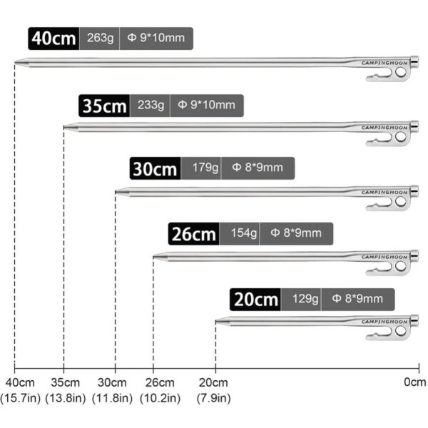 Heavy Duty Tent Stakes Pegs With Hook - Image 3